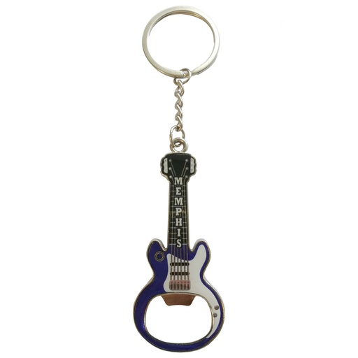 [M5456] Memphis Key Chain/Bottle Opener - Blue Guitar