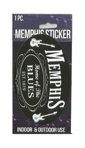 [M5478] Memphis Sticker - Blues Man Oval