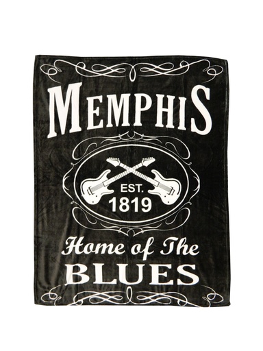 [M5759] Memphis Throw Blanket -"Blk & Wht Est."