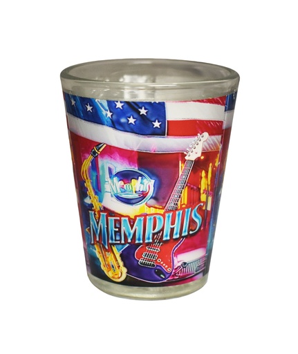 [M5805] Memphis Shot Glass - Foil w/ Flag