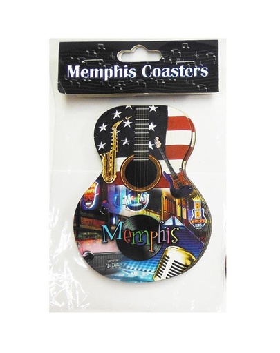 [M5846] Memphis Coasters - Guitar Collage - 4pc Set