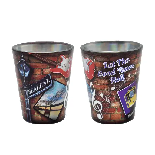 [M5882] Memphis Shot Glass - Good Times Metallic