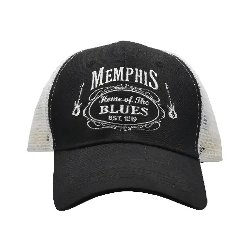 [M6022] Memphis Cap/Trucker Hat - Blk&Wht