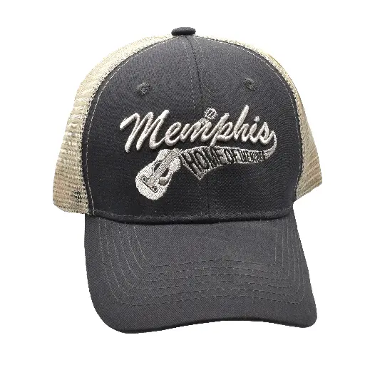 [M6111] Memphis Cap/Trucker Hat - Blue w/ Gray Mesh