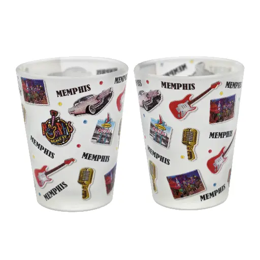 [M6397] Memphis Shot Glass - Icons Frosted