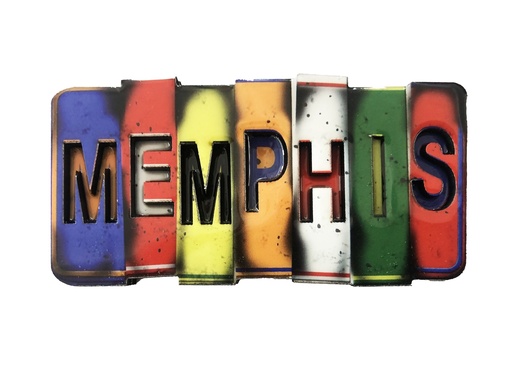 [M6602] Memphis Magnet - Rustic License Plate