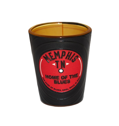 [M6780] Memphis Shot glass - Record Embossed