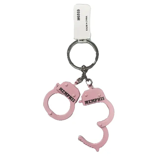 [M6889] Memphis Key Chain - Handcuffs Pink