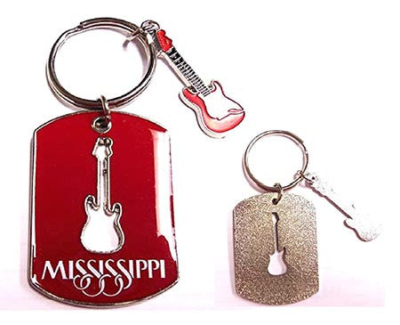 [MS4711] Mississippi Key Chain - 2D Guitar Charm