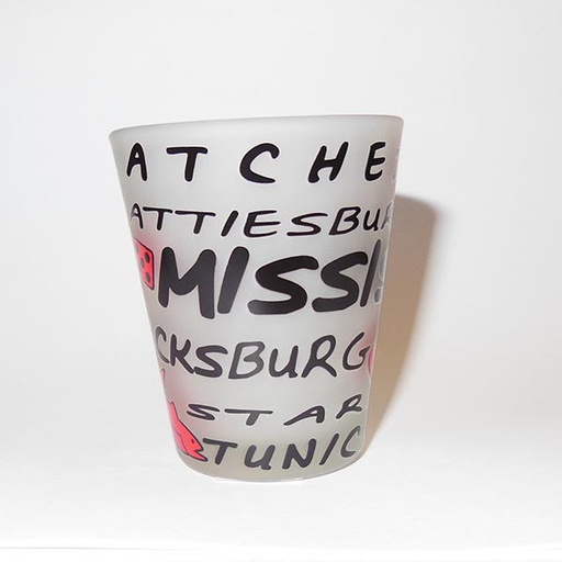 [MS4982] Mississippi Shot Glass - Frosted Cities