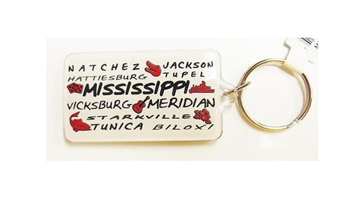 [MS5263] Mississippi Key Chain - Cities and Icons