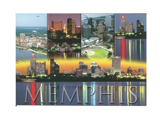 [MSP2046] Memphis Postcard - Skyline/Yacht - Pack of 50