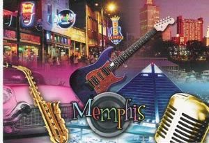 [MSP2075] Memphis Postcard - Collage w/Mic - Pack of 50