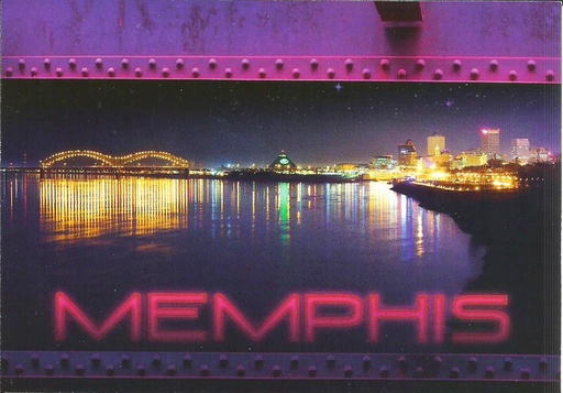 [MSP2124] Memphis Postcard - Night View from the River - Pack of 50