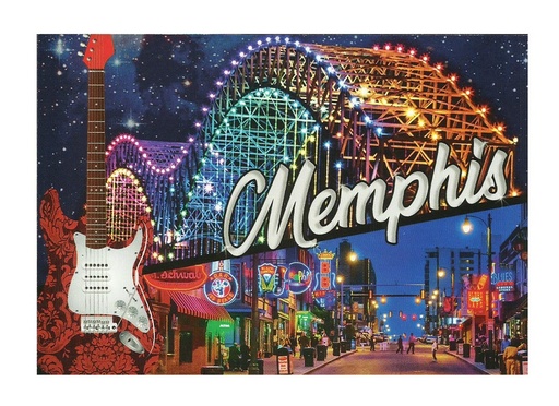 [MSP2142] Memphis Postcard - Bridge & Beale at Night - Pack of 50