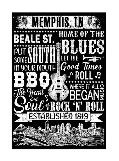 [MSP6430] Memphis Postcards - Blk & White Words - Pack of 50