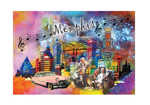 [MSP6431] Memphis Postcards - Caddy Collage - Pack of 50