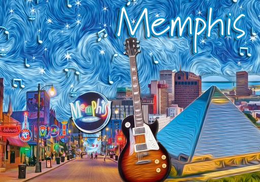 [MSP6672] Memphis Postcards - Starry Night - Pack of 50