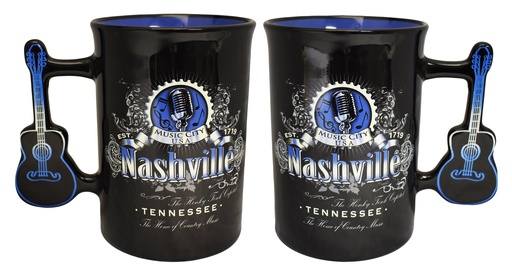 [N4744] Nashville Mug - Music City w/ Guitar Handle