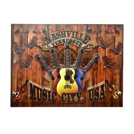 [N4853] Nashville Magnet - Pop Outs Guitar Wood Panel