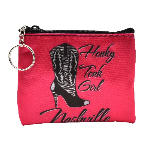 [N4979] Nashville Key Chain/Coin Purse - Honky Tonk Girl