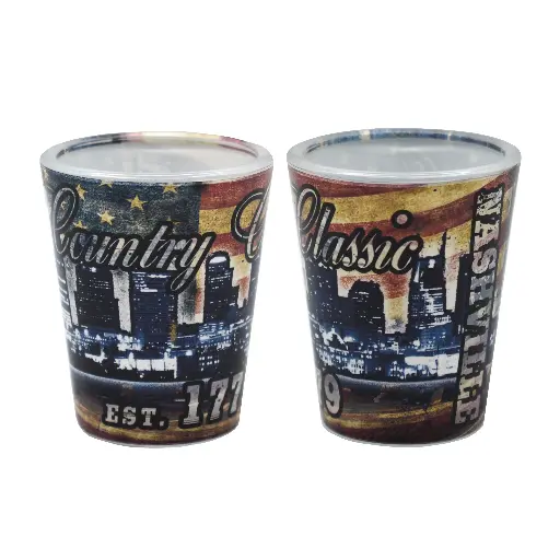 [N5019] Nashville Shot Glass - Country  Classic with Flag