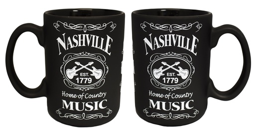 [N5386] Nashville Mug - Blk & Wht Est.