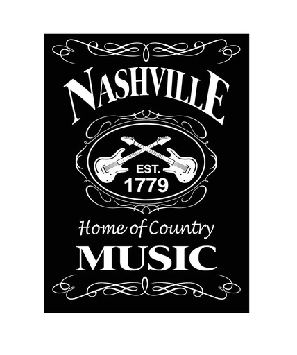 [N5777] Nashville Magnet - Blk & Wht Est