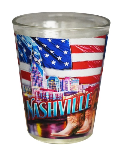 [N5806] Nashville Shot Glass - Foil w/Flag