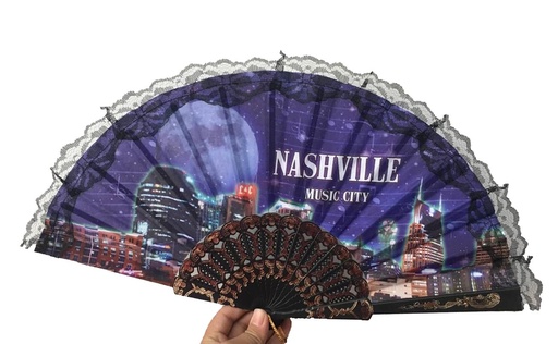 [N5901] Nashville Hand Fan - Skyline