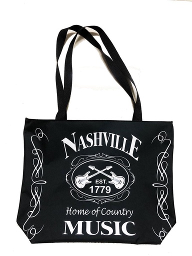 [N5966] Nashville Tote Bag - Blk & Wht Est.