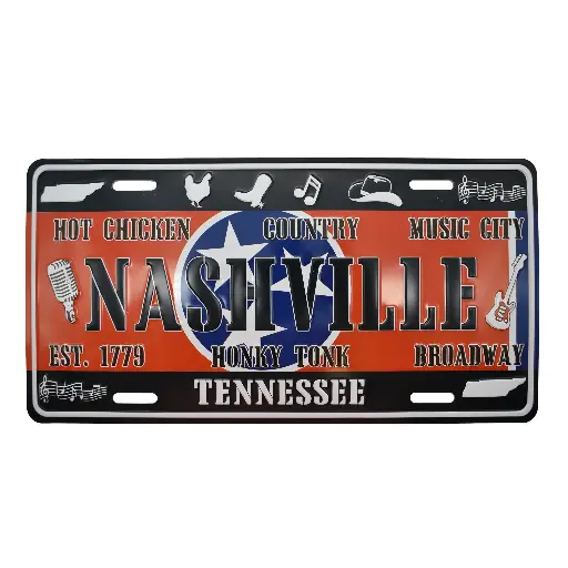 [N5996] Nashville License Plate - TN Icons