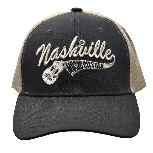 [N6112] Nashville Cap/Trucker Hat - Blue w/Gray