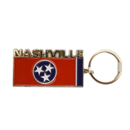 [N6579] Nashville Keychain - Tennessee With Flag