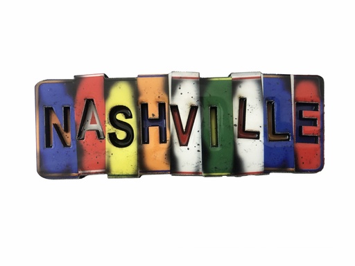 [N6603] Nashville Magnet - Rustic License Plate