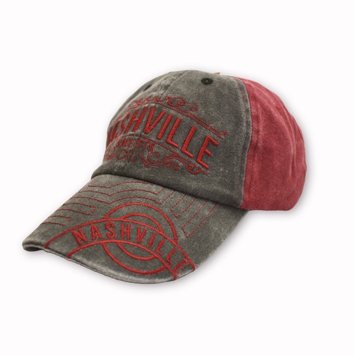 [N6802] Nashville Cap - Gray And Red Since 1779