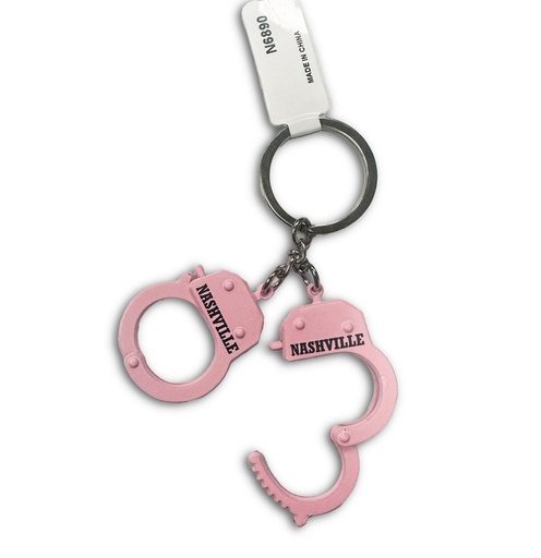 [N6890] Nashville Key Chain - Handcuffs Pink