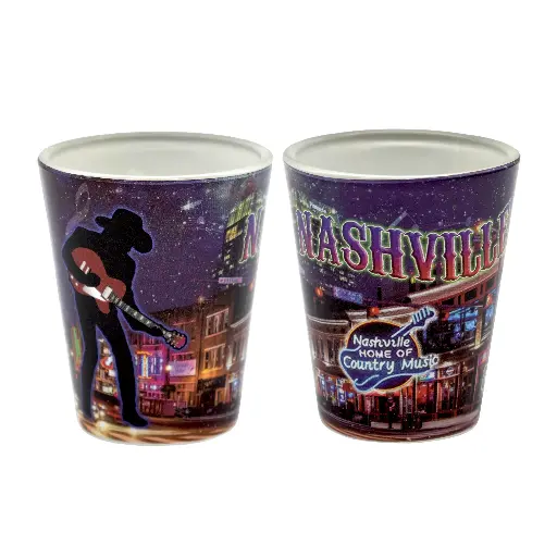 [N6933] Nashville Shot Glass - Neon Cowboy