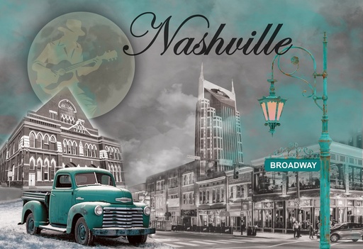 [N6944] Nashville Postcard - Smoky Night - Pack of 50