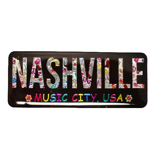 [N6957] Nashville Magnet - Hippy Icons Black