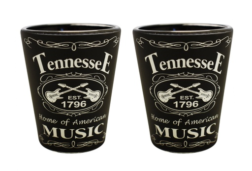 [T6212] Tennessee Shot Glass - Blk & Wht Est.