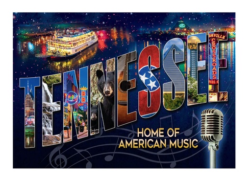 [T6628] Tennessee Postcards - Letters Collage - Pack of 50