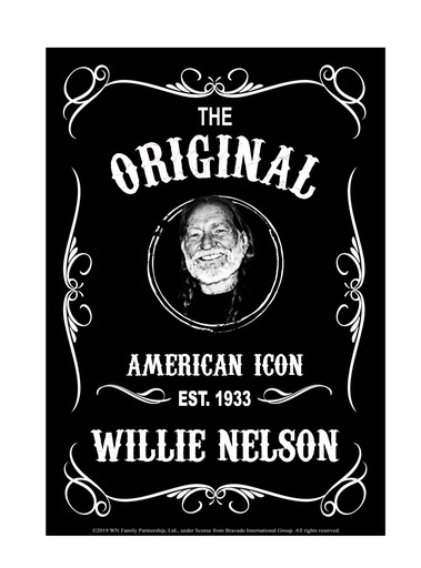 [W6036] Willie Nelson Sign - Blk & Wht Est