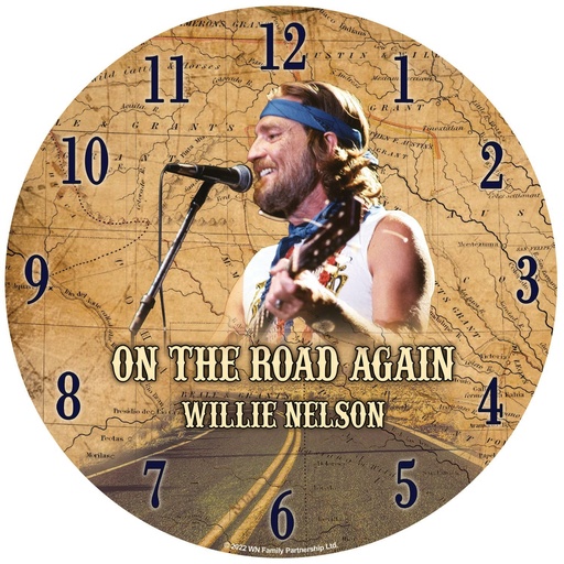 [W6414] Willie Nelson Clock - On The Road Again