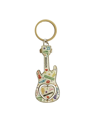 [XBR6288] Branson Key Chain - Guitar Icons Spinner