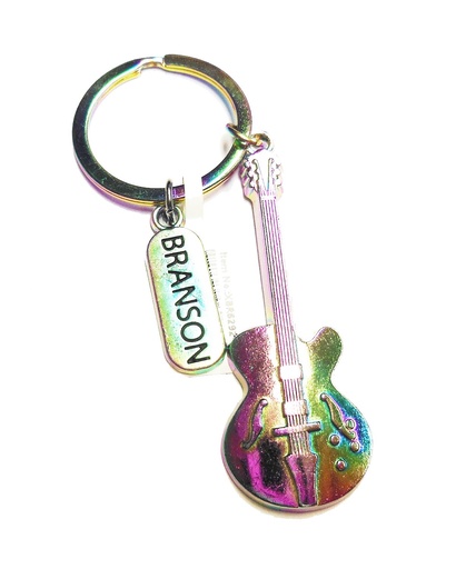 [XBR6292] Branson Key Chain - Guitar Rainbow w/Charm