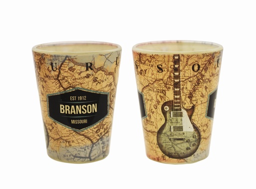 [XBR6391] Branson Shot Glass - Map w/Guitar