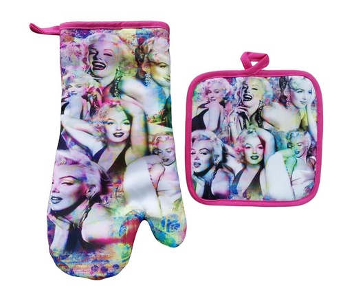 [Y6230] Marilyn Monroe Pot Holder/ Oven Mitt  - Collage